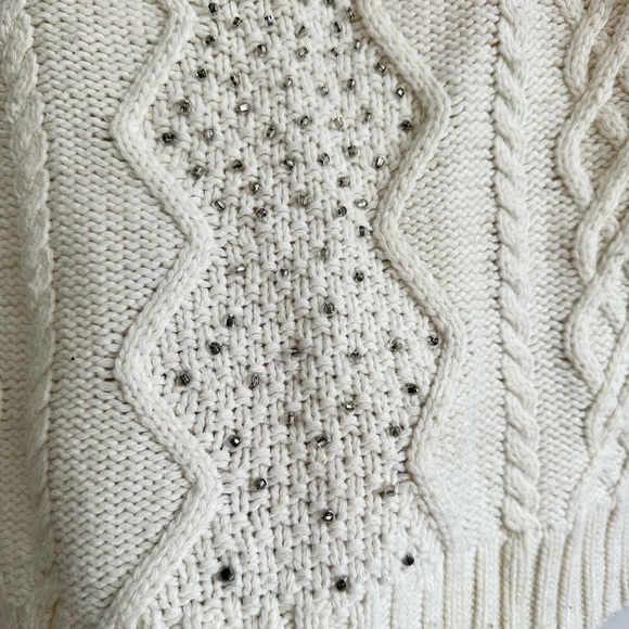 JCREW Cable Knitted White Sweater XXS - Picture 2 of 4